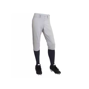 Tenue de baseball adulte sublimée, maillot rayé blanc, bleu, vert à col en V avec pantalon gris en polyester anti-humidité - Product Image 4