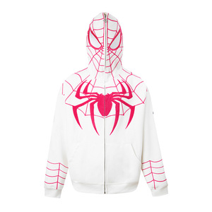 Nouvelle collection automne-été : Cardigan zippé Spider-Man au design rétro américain, tendance streetwear, coupe ample pour homme, en polaire coupe-vent et respirant. - Product Image 2