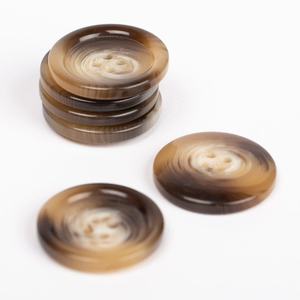 High Quality Custom Round 4-Hole Buffalo Horn Animal Style Durable <b>Handmade</b> Sewing Buttons for <b>Clothes</b> Shirt Suit - Product Image 1