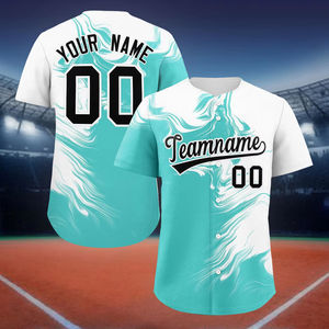 Maillot de baseball unisexe pour adultes en Spandex/Coton, séchage rapide, respirant, couleurs personnalisées, logo, motif uni, col en V, manches courtes - Product Image 3