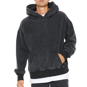 Sweat à capuche surdimensionné en coton French Terry 500 GSM, effet délavé et vieilli, broderie diamant, style streetwear, personnalisable, qualité premium - Product Image 6