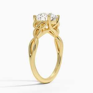 <b>Celtic</b> Love & Infinity Knot Three Stone Moissanite Engagement <b>Ring</b> 14K Gold Plated Round Cut Bridal <b>Ring</b> GRA Certified - Product Image 2