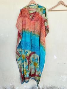 Caftan en soie Grand caftan bohème Robe bohème Robe longue caftan en soie - Product Image 5