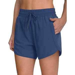 Shorts de sport bleu roi durables pour hommes avec poche zippée fonctionnelle pour téléphone, équipement de course haute performance OEM - Product Image 1