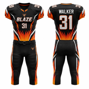Uniforme de football américain vintage personnalisé, vente en gros, imprimé géométrique, ourlet élastique, ceinture à cordon, coupe ample athlétique - Product Image 2