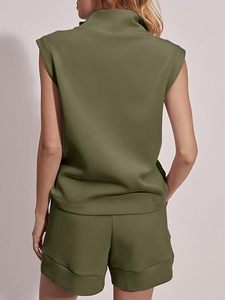 Ensemble décontracté deux pièces pour femme : débardeur en maille et short ample tricoté avec fermeture éclair – Collection Printemps-Été - Product Image 4