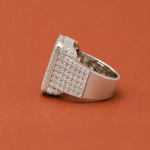 แหวนฮิปฮอปพรีเมียม Eternity Band เงินแท้ 925 ประดับเพชรโมอิสซาไนต์ สำหรับผู้ชาย สวมใส่ในงานแต่งงาน - Product Image 4