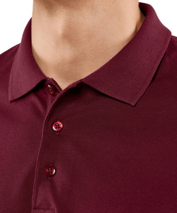 Polo Rojo de Manga Corta para Hombre, Logotipo Bordado, Algodón Piqué, Corte Casual, Transpirable, Largo Regular, Diseño Frontal y Precios Bajos - Product Image 3