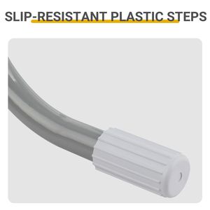 Scala per Piscina a 2 Gradini da 33 Pollici con Telaio Grigio Ferro e Gradini Bianchi, Scala per Spa Esterna in Plastica Resistente con Corrimano per Sport Acquatici - Product Image 6