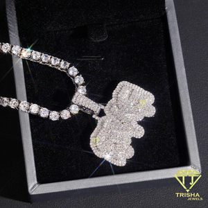 จี้หมีเพชรโมอิสซาไนต์ทรงพิเศษ เงินแท้ 925 ประดับเพชรแบบ Iced Out เครื่องประดับฮิปฮอปสั่งทำได้ หรูหรา ทันสมัย - Product Image 4