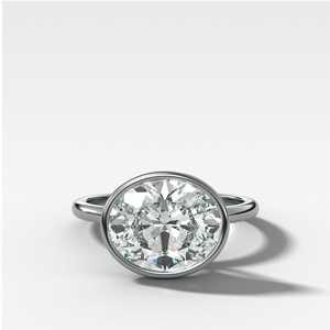 Anillo de Diamante Ovalado de 4 Quilates en Oro Real de 14k y 18k, Anillo de Compromiso con Bisel East West, Diamante Cultivado en Laboratorio CVD HPHT IGI, Fabricante - Product Image 6