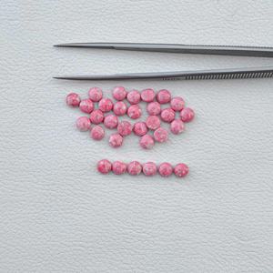 La mejor calidad Natural Pink Thulite 4mm cabujones redondos al por mayor piedras preciosas sueltas semipreciosas para proveedor de fabricación de joyas - Product Image 3