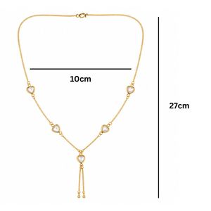 Collar de Cadena Larga con Colgante de Corazón en Acero Inoxidable Chapado en Oro para Mujer, Moderno y Elegante - Product Image 4