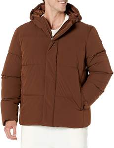 Veste matelassée longue pour homme avec poches latérales, fermeture éclair, design tendance, en tissu softshell épais et rembourré, en promotion – Nouveauté - Product Image 4