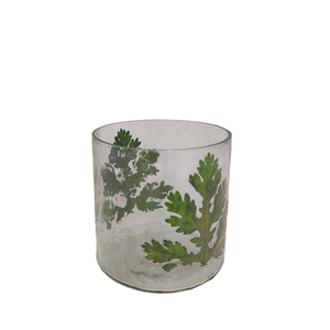 Vente en gros de bocaux en verre de luxe multi-usages imprimés à la main au design de feuilles naturelles pour Pâques Support votif unique pour décoration intérieure de mariage - Product Image 1
