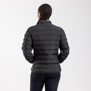 Veste courte en duvet tendance pour femmes, manches longues, couleur unie, décontractée, manteau d'hiver matelassé - Product Image 4