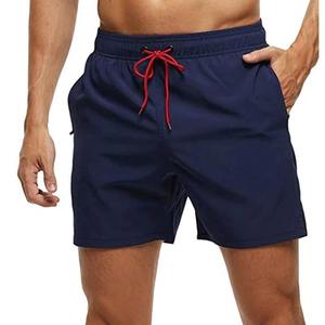 Men's Breathable <b>Nylon</b> Quick Dry Swim Trunks Beach <b>Shorts</b> with Elastic Waist Zipper Pockets and Mesh Lining - Product Image 2