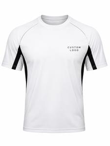 Trending Custom Logo Men's White <b>Raglan</b> Sleeve T-Shirt O-Neck Quick Dry Knitted Polyester Sporty Regular Fit Custom Front Print - Product Image 1