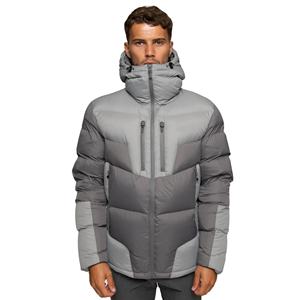 Veste matelassée rembourrée grise platine avec sangle de marque réfléchissante personnalisée aux poignets ajustables - Product Image 1