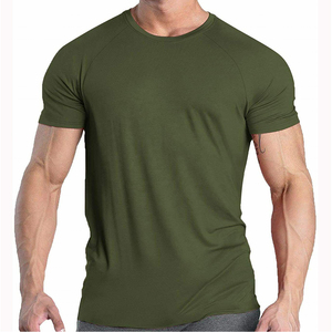 T-shirt de sport pour homme, coupe ajustée, col rond, respirant, en spandex/polyester, avec logo thermocollé sur le devant, séchage rapide et écologique - Product Image 5
