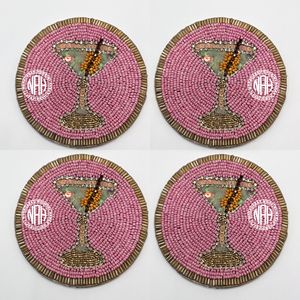 Ensemble de dessous-de-verre décoratifs en forme de flocon de neige perlé, or et blanc, pour les fêtes de fin d'année, tapis de table d'hiver, décoration de fête de Noël, sous-verres de luxe B2B - Product Image 5