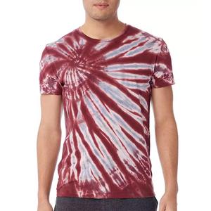 Men's Short Sleeve <b>Tie</b> Dye T-Shirt O-Neck Knitted Casual Red <b>White</b> Patterned Top - Product Image 6