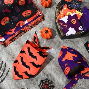Bandanas d'Halloween effrayantes pour animaux de compagnie, imprimé personnalisé citrouille, fantôme, chauve-souris, foulard pour chien et chat, vente en gros, accessoires de fête et de déguisement - Product Image 5
