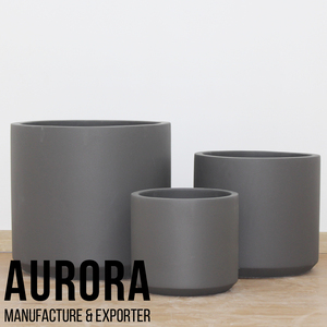 AURORA POTS AUFC028 Ensemble de pots à fleurs minimalistes en béton avec trou de drainage, écologiques, gris, pour l'intérieur/l'extérieur, jardinières pour la maison - Product Image 3