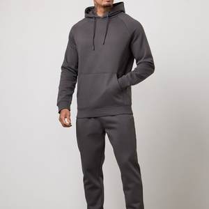 Custom Cotton hoodie Sweatshirt Sweatsuit Plain Shorts <b>Set</b> <b>Embroidery</b> Logo Men's Crew Neck Sweatshirt and Shorts <b>Set</b> - Product Image 1