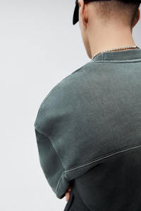 Sudadera con Capucha Oversize de Cuello Redondo y Hombros Caídos con Logotipo Personalizado, Fabricada con Tela 100% Algodón Lavado, Bordado Sólido - Product Image 6