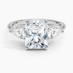 Anillo BOJ 0133 con Corte Radiante, Plata 925, Anillo Solitario de Lujo con Engaste de Garras, Diamante de 2ct, Color D, VVS1, Moissanita, Certificado GRA - Product Image 1