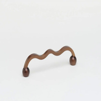 Poignée de tiroir minimaliste en laiton massif noir avec extrémités rondes, poignée de meuble durable pour porte d'armoire