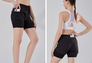 Shorts Athlétiques Fluides 2-en-1 Confortables pour Femme – Légers, Respirants, Extensibles dans les Quatre Sens (Spandex/Nylon) – Idéaux pour le Yoga et les Loisirs Estivaux - Product Image 2