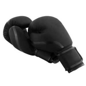 Gants de boxe en cuir noir de qualité supérieure avec design antidérapant, respirant et durable, et fermeture pour l'entraînement et le combat des enfants - Product Image 2