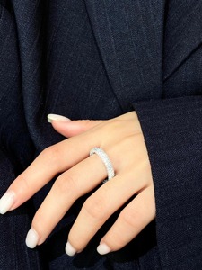 วงแหวนเพชรขนาดเล็กเต็มรูปแบบสวยงามแหวนแต่งงานซ้อนกันได้สวยงามเครื่องประดับเล็กๆสไตล์สายรัดที่หรูหรา - Product Image 5