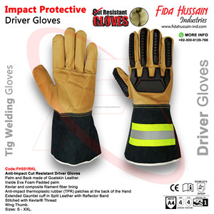 2025 OEM Gants de protection contre les chocs en cuir de chèvre résistant aux coupures Gants de soudage Tig Anti-Impact Schlaghandschuhe - Product Image 6