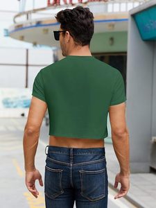 เสื้อยืดครอปทรงปกติ ผ้าฝ้ายถัก 100% สปอร์ต สตรีทแวร์ สำหรับผู้ชาย ขายส่ง รับผลิตตามแบบ เป็นมิตรกับสิ่งแวดล้อม แห้งเร็ว ระบายอากาศได้ดี ด้านหน้า - Product Image 2