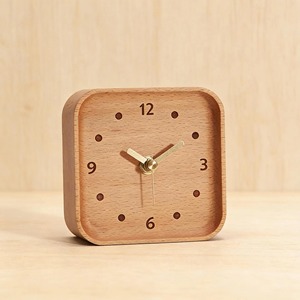 Small Size Square Shape Wooden <b>Table</b> <b>Clock</b> For Home Office Desk Bedside <b>Table</b> Minimal Stylish Decor Timepiece From India - Product Image 2