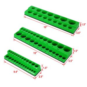 กล่องเครื่องมือสีดำแบบแม่เหล็ก 3 ชิ้น พร้อมที่เก็บซ็อกเก็ตแม่เหล็ก SAE - Product Image 4