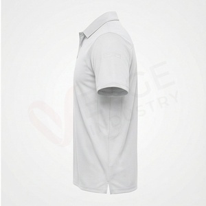 <b>Men's</b> <b>White</b> Short Sleeve 100% Cotton Oxford <b>Polo</b> <b>Shirt</b> Casual Breathable Regular Fit Solid Woven Design - Product Image 3