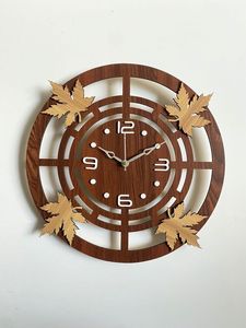 Luxury Handmade Solid Wood <b>Wall</b> <b>Clock</b> Modern <b>Silent</b> Non-Ticking Decorative Wooden <b>Clock</b> for Living Room Home Office Hotel Decor - Product Image 3