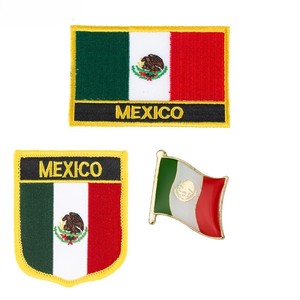 3D Embroidered Mexico Flag Nonwoven Felt <b>Sew</b>-<b>On</b> <b>Patch</b> for Hats Bags Clothing Backpacks - Product Image 2