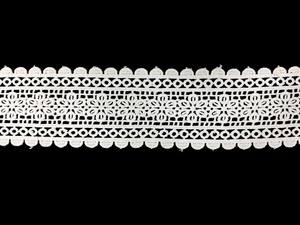 Hot sale Breathable Quick-Dry Lightweight 100% Polyester wide Lace <b>Fabric</b> <b>Trim</b> Floral Scallop White - Product Image 4