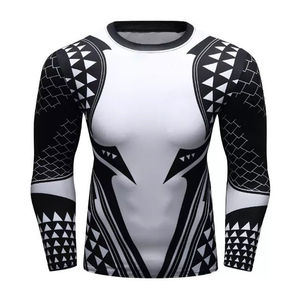 Camiseta Deportiva de Manga Larga para Hombre, Protección UV, Color Negro con Estampado de Pulpo Morado, Secado Rápido, Spandex y Poliéster - Product Image 2