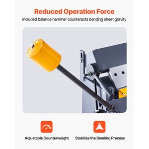 Prensa plegadora de chapa metálica de 48 pulgadas, capacidad para acero dulce de calibre 16, máquina dobladora de metal ajustable de 0-135 grados, plegadora de caja, plegadora de panel, plegadora de prensa - Product Image 5