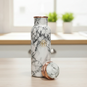 Bouteille d'eau en cuivre de luxe 750 ml |   Bouteille sans BPA, anti-fuite, à boire directement, avec couvercle écologique, pour la vente en gros - Product Image 4