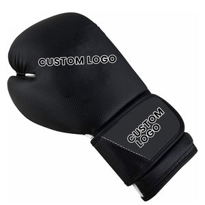 Gants d'entraînement de boxe en PU noir avec fermeture Velcro, design respirant pour adultes - Product Image 4