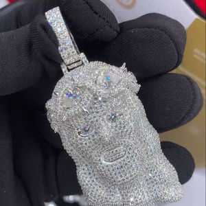 Hot Fashion VVS Moissanite Iced Chains Necklaces 925 <b>Solid</b> <b>Silver</b> Men Women Eco-Friendly Gift Pendant Charms - Product Image 1