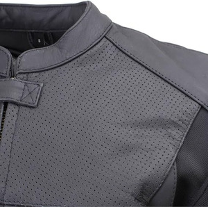 SAMROZ SPORTS Men's Matte Black Premium Leather Protective <b>Motorcycle</b> Racing Style Biker <b>Jacket</b> w/CE Armor - Product Image 5