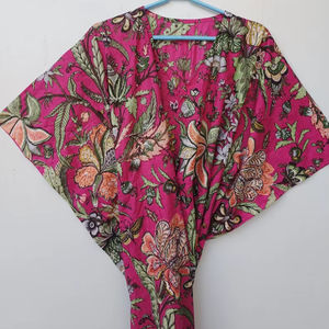 Vestido Kaftán Informal de Verano con Estampado Floral Tropical, sin Mangas, de Algodón, para Mujer, Ropa de Playa, Estilo Asia Pacífico - Product Image 1